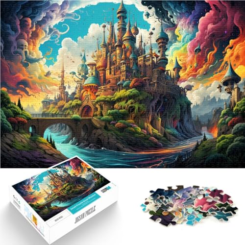 Puzzle für Erwachsene, 2000 Teile, farbenfrohes Fantasieschloss, Lernspielzeug zur Heimdekoration, 70 x 100 cm, für Teenager ab 14 Jahren von SYUNFEI