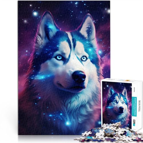 Puzzle für Erwachsene, 1000 Teile, Cosmic Husky, Familienunterhaltungsspielzeug, 10,27 x 14,96 Zoll, Geeignet für Teenager ab 14 Jahren von SYUNFEI