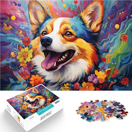 Puzzle für Erwachsene und Kinder, Farbhund, Puzzles für Erwachsene, 1000 Teile, 50 x 75 cm, Holzbrettpuzzles, geeignet für Erwachsene als Geschenk für die ganze Familie und die von SYUNFEI