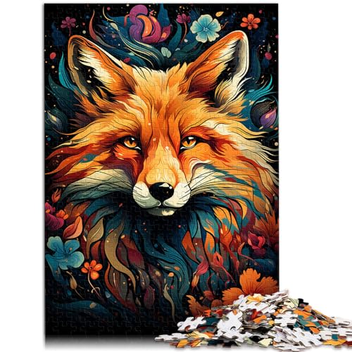 1000-teiliges Puzzle für Erwachsene, Farbmalerei, Fuchs, Heimdekoration, Puzzle, einzigartige Heimdekoration und Geschenke, 19,7 x 29,5 Zoll von SYUNFEI