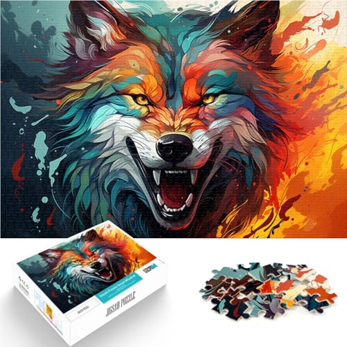 Puzzle für Erwachsene, 1000 Teile, Feuerwolf-Quizspiel, jedes Teil ist einzigartig – anspruchsvolles Familienspiel, 26x38cm, für 14-Jährige von SYUNFEI