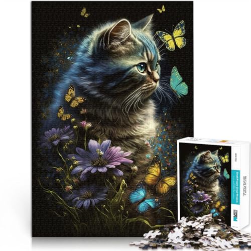 Puzzle 1000 Teile für Erwachsene, süßes Kätzchen, anspruchsvolles, schwieriges Puzzle, Künstlersammlung, bildende Kunst, 26x38cm, für Teenager ab 14 Jahren von SYUNFEI