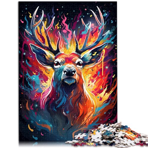 Puzzle für Erwachsene und Kinder, Hirschtier-Puzzle, 2000 Teile, für Erwachsene, 70 x 100 cm, graue Kartenpuzzles für Erwachsene, Familie, herausforderndes Spiel, Geschenke von SYUNFEI