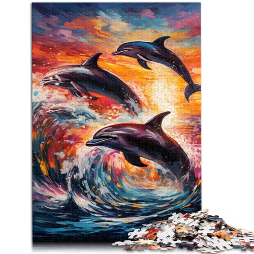 Puzzle für Erwachsene 1000 Teile Art Dolphin Toys Lernspiele Stressabbauende Geschenke für Freunde und Familie 10,27 Zoll x 14,96 Zoll von SYUNFEI