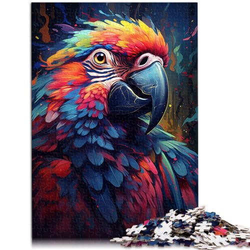 Puzzle für Erwachsene und Kinder, Malen, Tierpapagei, Puzzle 1000 Teile für Erwachsene und Kinder, 50 x 75 cm, Holzbrettpuzzle, Denkspiel von SYUNFEI