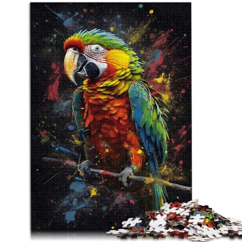 2000-teiliges Puzzle für Erwachsene, Papageien-Gemälde, Geburtstagsgeschenk, Geschenke, Wandkunst, 27,56 x 39,37 Zoll, für Teenager ab 14 Jahren von SYUNFEI