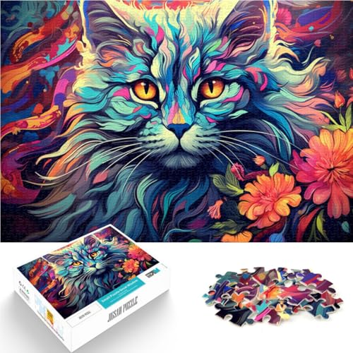 Puzzle für Erwachsene und Kinder, Perserkatze, 1000 Teile, für Erwachsene, 50 x 75 cm, Holzbrettpuzzle für Erwachsene und Kinder, einzigartige Geburtstags von SYUNFEI
