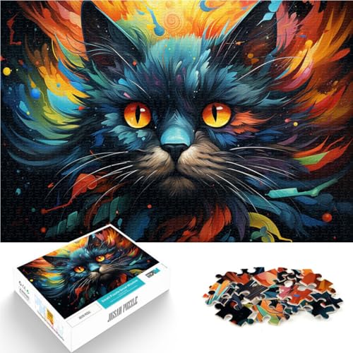 Puzzle für Erwachsene, 1000 Teile, Schwarze Katze, das Puzzle, 19,7 x 29,5 Zoll, Weihnachtspuzzle, Geschenke für Teenager ab 14 Jahren von SYUNFEI
