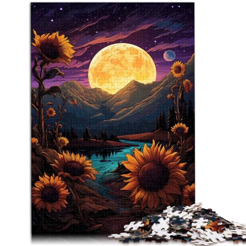 Puzzle für Erwachsene, 1000 Teile, Sonnenblume im Mondlicht, Familienspiel zum Stressabbau, 49,7 x 75,9 cm, für Teenager ab 14 Jahren von SYUNFEI