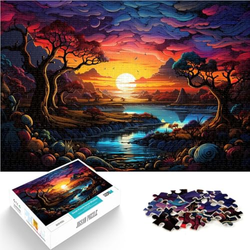 1000-teiliges Puzzle für Erwachsene, Sonnenuntergangstour, Lernspielzeug, Weihnachtswunschliste mit Weihnachtsmann, 26x38cm, für 14-Jährige von SYUNFEI