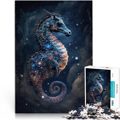Puzzle 1000 Teile für Erwachsene, Tiere, Galaxie, Seepferdchen, Puzzle, Wanddekoration, tolle Geschenke für Weihnachten, 14,96 x 20,47 Zoll von SYUNFEI