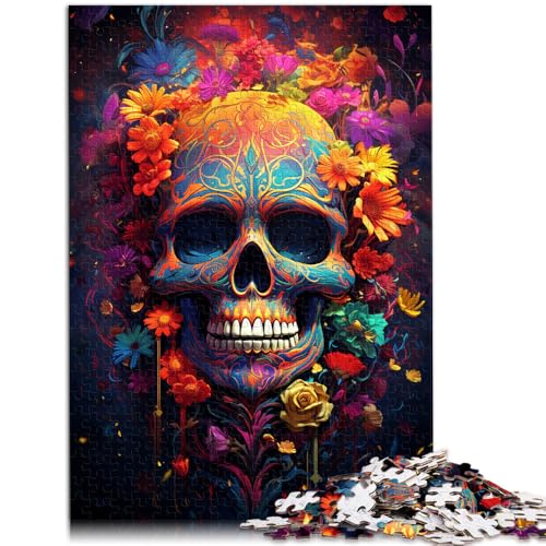 1000-teiliges Puzzle für Erwachsene, Totenkopf, bunt, anspruchsvolles Spiel, Spielzeug, Lernspiel für Geburtstag, Weihnachten,38x52cm von SYUNFEI