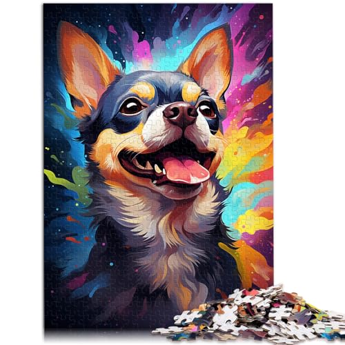 1000-teiliges Puzzle für Erwachsene, Zeichnung eines Chihuahua-Hundes, DIY-Puzzle-Spielzeug, Herausforderung der Gehirnintelligenz, süchtig machendes Spielzeug, 26x38cm, von SYUNFEI
