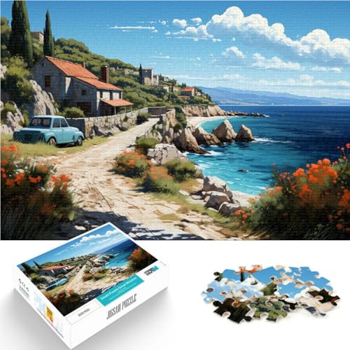 Puzzle für Erwachsene, 1000 Teile, eine kroatische Küste, DIY-Puzzle-Spielzeug, Herausforderung für die Gehirnintelligenz, süchtig machendes Spielzeug,38x52cm, von SYUNFEI