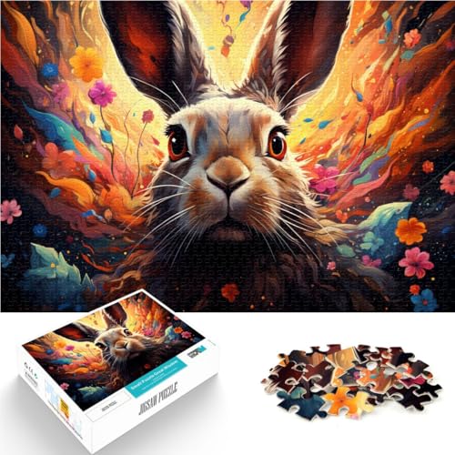 Puzzle für Erwachsene, 2000 Teile, buntes Kaninchen, anspruchsvolles Spiel, Spielzeug, Lernspiel für Geburtstag, Weihnachten, 27,56 x 39,37 Zoll von SYUNFEI