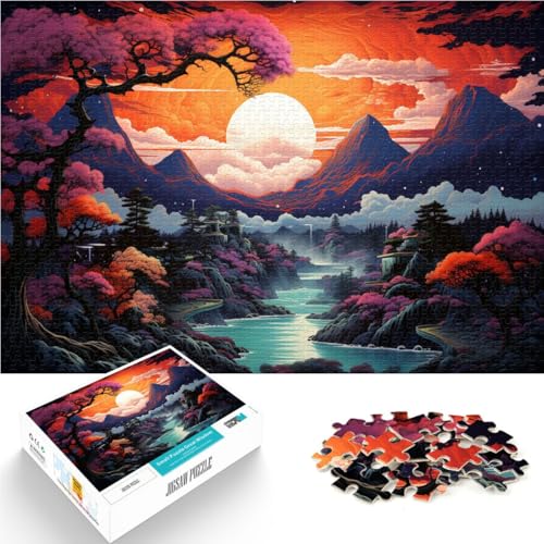 1000-teiliges Puzzle für Erwachsene, japanische Kunstlandschaft, DIY-Puzzle-Spielzeug, Herausforderung der Gehirnintelligenz, süchtig machendes Spielzeug,38x52cm, von SYUNFEI