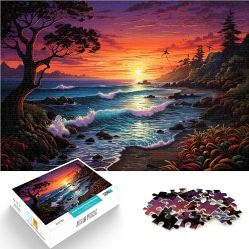 Puzzle für Erwachsene und Kinder, schönes buntes Strand-Puzzle, 2000 Teile, für Erwachsene, 70 x 100 cm, graue Kartenpuzzles, Lernspiel, Herausforderungsspielzeug von SYUNFEI