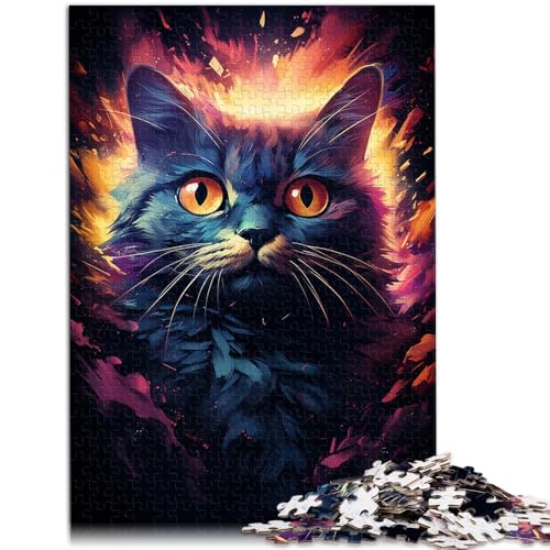 Puzzle für Erwachsene, 1000 Teile, seltsame kleine Schwarze Katze, anspruchsvolles Spiel, Spielzeug, einzigartige Heimdekoration und Geschenke, 10,27 x 14,96 Zoll von SYUNFEI