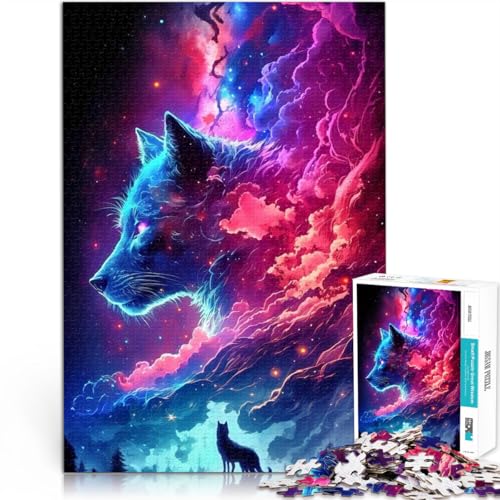 Puzzle für Erwachsene, 1000 Teile, Tiernebel, Wolf, Familienunterhaltungsspielzeug, 26x38cm, für Teenager ab 14 Jahren von SYUNFEI
