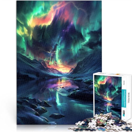2000-teiliges Puzzle für Erwachsene, Aurora Borealis über Schnee, Familienunterhaltungsspielzeug, Heimkunstdekor, 27,56 x 39,37 Zoll, für Jugendliche ab 14 Jahren 2000-teiliges Puzzle für Erwachsene, Aurora Borealis über Schnee, Familienunterhaltungsspielzeug, Heimkunstdekor, 27,56 x 39,37 Zoll, für Jugendliche ab 14 Jahren von SYUNFEI
