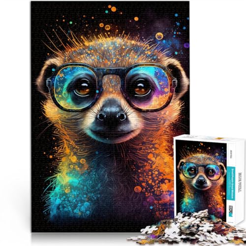 Puzzle für Erwachsene, 1000 Teile, Erdmännchen mit Brille, Stressabbau, Lernspiel für Geburtstag, Weihnachten, 26x38cm Puzzle für Erwachsene, 1000 Teile, Erdmännchen mit Brille, Stressabbau, Lernspiel für Geburtstag, Weihnachten, 26x38cm von SYUNFEI