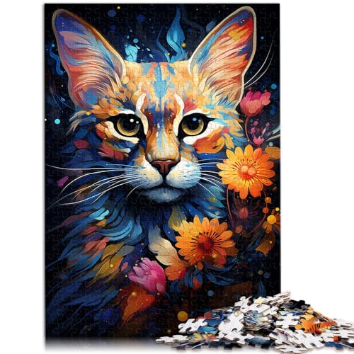 Puzzle für Erwachsene, 1000 Teile, geheimnisvolle Savannenkatze, Stressabbau, 50 x 75 cm, für Teenager ab 14 Jahren von SYUNFEI