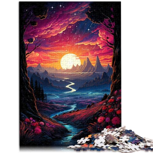 Puzzle Erwachsene, 1000 Teile, Sonnenuntergangslandschaft, Familienunterhaltungsspielzeug. Trainieren Sie Ihr Gehirn und Ihre Hände. 14,96 x 20,47 Zoll, Teenager ab 14 Jahren von SYUNFEI
