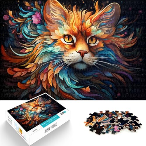 Puzzle für Erwachsene, 1000 Teile, Tierkunst, Katze, Familienunterhaltungsspielzeug, tolles, 26x38cm, für Teenager ab 14 Jahren von SYUNFEI