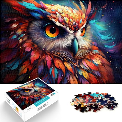 Puzzle für Erwachsene, 1000 Teile, Tierkunst, Eulen-Quizspiel, Wanddekoration, einzigartige Geburtstags, 19,7 x 29,5 Zoll von SYUNFEI