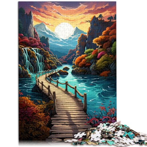 1000-teiliges Puzzle für Erwachsene mit dem Motiv „Plitvicer Seen“, DIY-Puzzlespielzeug, geeignet als Schreibtischdekoration, 26x38cm, für Teenager ab 14 Jahren von SYUNFEI