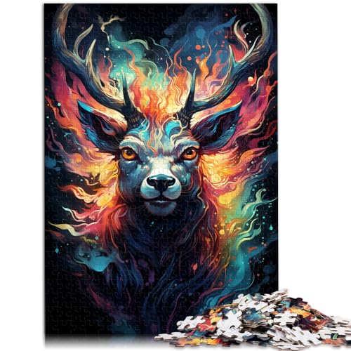 Puzzle für Erwachsene, 2000 Teile, Farbmalerei, Hirsch, Spielzeug, Denkspiel, geeignet als Schreibtischdekoration, 27,56 x 39,37 Zoll, für Teenager ab 14 Jahren von SYUNFEI