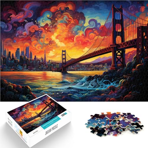 Puzzle für Erwachsene von a Artsy San Francisco für Erwachsene, 2000 Teile, 70 x 100 cm, graue Kartenpuzzle, geeignet für Erwachsene, Puzzle, herausforderndes Spiel von SYUNFEI