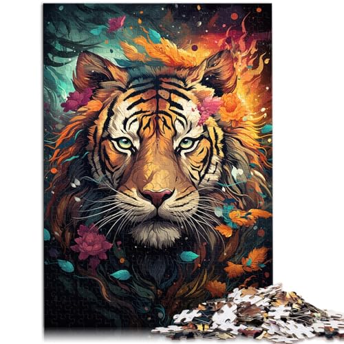 1000-teiliges Puzzle für Erwachsene mit der Zeichnung eines wütenden Tigers, Spielzeug, Denkspiel, Lernspiel für Geburtstag, Weihnachten, 26x38cm von SYUNFEI