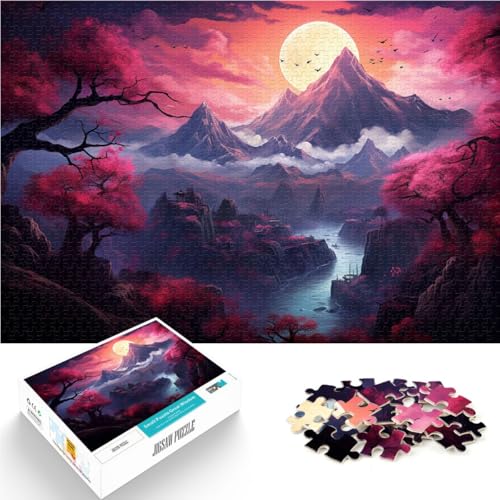 Puzzle für Erwachsene, 1000 Teile, blühende Bäume, japanische Berge, Spielzeug, Denkspiel, Stressabbau,38x52cm, für Teenager ab 14 Jahren von SYUNFEI