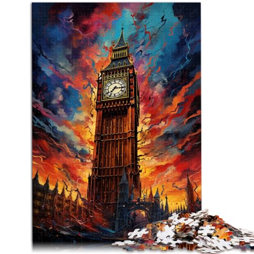 1000-teiliges Puzzle für Erwachsene, EIN großer Glockenturm über der Stadt, Lernspiele, Heimdekoration, Puzzle, Geschenkideen, 19,7 x 29,5 Zoll von SYUNFEI