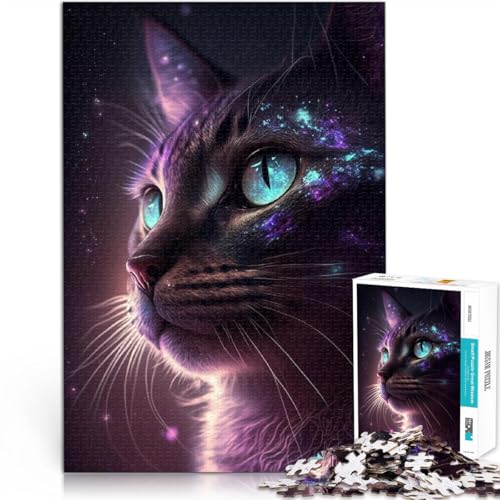 Puzzle für Erwachsene, 1000 Teile, kosmische Nebelkatze, Lernspielzeug, Wichtelgeschenke,50x75cm, geeignet für Jugendliche ab 14 Jahren von SYUNFEI