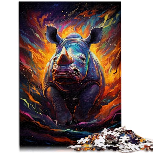 Puzzle für Erwachsene, 1000 Teile, galaktisches Nashorn, Stressabbau, ganze Familie,38x52cm von SYUNFEI