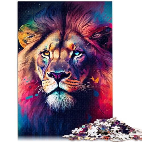Puzzle 2000 Teile für Erwachsene Aquarell-Löwenporträt, Denkspiel, Lernspiel für Geburtstag, Weihnachten, 70 x 100 cm von SYUNFEI