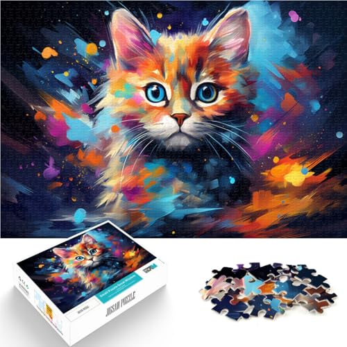 Puzzle 1000 Teile für Erwachsene, Psychedelisches Baby-Katzen-Spiel, lustige Spiele, Lernspiel für Geburtstag, Weihnachten,38x52cm, für 14-Jährige von SYUNFEI