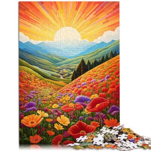 Puzzle 1000 Teile für Erwachsene, Berge, Wildblumen bei Sonnenuntergang, tolles, 49,7 x 75,9 cm, für Teenager ab 14 Jahren Puzzle 1000 Teile für Erwachsene, Berge, Wildblumen bei Sonnenuntergang, tolles, 49,7 x 75,9 cm, für Teenager ab 14 Jahren von SYUNFEI