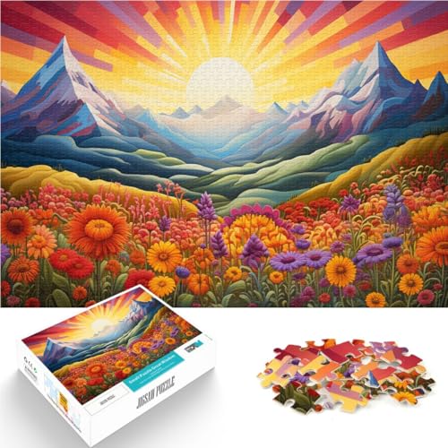 Puzzle 1000 Teile für Erwachsene Blumen und Berge bei Sonnenuntergang Lernpuzzle Weihnachtspuzzle Geschenke 19,7 Zoll x 29,5 Zoll Puzzle 1000 Teile für Erwachsene Blumen und Berge bei Sonnenuntergang Lernpuzzle Weihnachtspuzzle Geschenke 19,7 Zoll x 29,5 Zoll von SYUNFEI