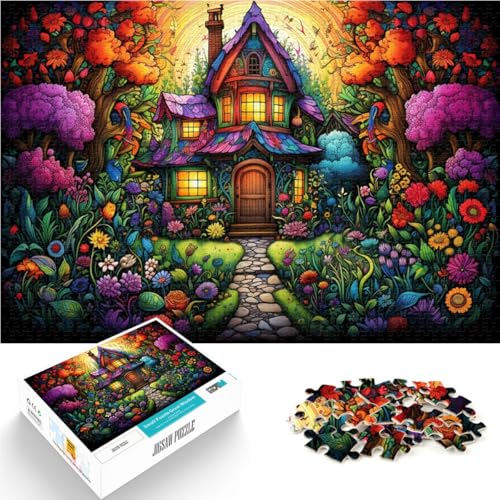 Puzzle für Erwachsene, 1000 Teile, Blumenhaus-Puzzle für Lernspiele, Herausforderungsspielzeug, 14,96 x 20,47 Zoll, Familienspiel, Stressabbau, schwieriges Herausforderungspuzzle von SYUNFEI