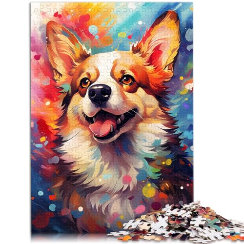 Puzzle 1000 Teile für Erwachsene, bunter Corgi-Hund, für Puzzle, anspruchsvoll, Aber lustig und humorvoll,38x52cm von SYUNFEI