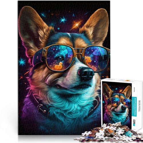 Puzzle 1000 Teile für Erwachsene Corgi mit Brille Denkspiel, herausfordernd, Aber lustig und humorvoll,38x52cm Puzzle 1000 Teile für Erwachsene Corgi mit Brille Denkspiel, herausfordernd, Aber lustig und humorvoll,38x52cm von SYUNFEI