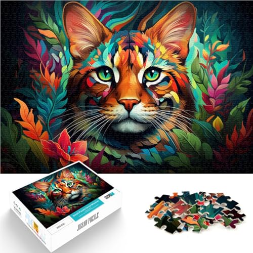 Puzzle 1000 Teile für Erwachsene, Dschungelluchs, Lernspiel, Herausforderungsspielzeug mit passendem Poster und Quizblatt,38x52cm Puzzle 1000 Teile für Erwachsene, Dschungelluchs, Lernspiel, Herausforderungsspielzeug mit passendem Poster und Quizblatt,38x52cm von SYUNFEI