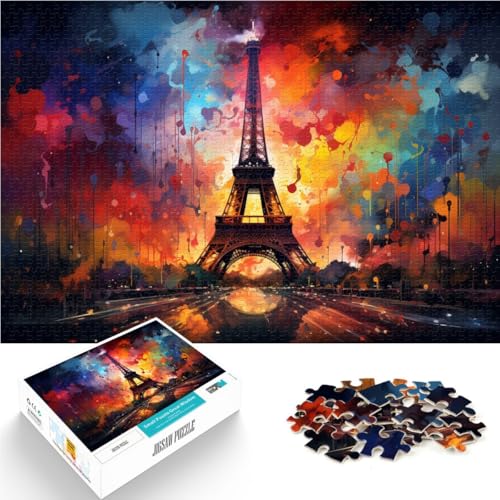 Puzzle 1000 Teile für Erwachsene, bunter Eiffelturm, Lernpuzzle, Wichtelgeschenke, 50 x 75 cm, für Teenager ab 14 Jahren Puzzle 1000 Teile für Erwachsene, bunter Eiffelturm, Lernpuzzle, Wichtelgeschenke, 50 x 75 cm, für Teenager ab 14 Jahren von SYUNFEI
