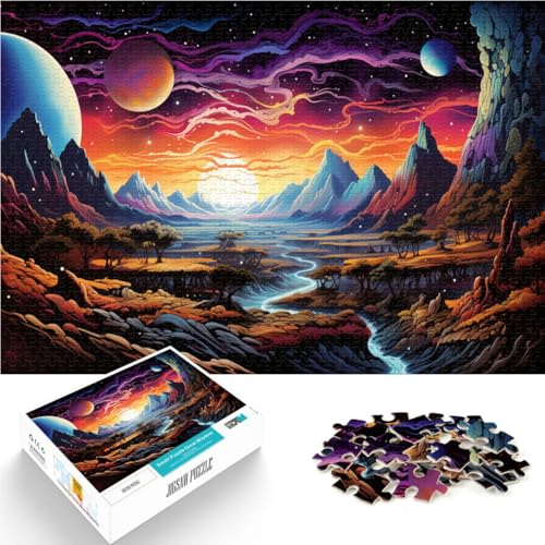 2000-teiliges Puzzle für Erwachsene, farbenfrohe Fantasielandschaft, Lernspiel, Herausforderung, Spielzeug, 27,56 x 39,37 Zoll, von SYUNFEI