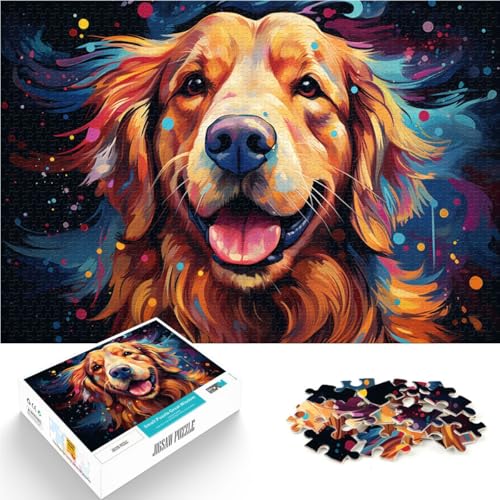 Puzzle 2000 Teile für Erwachsene Fantasy Golden Retriever Denkspiel Lernspiel für Geburtstag, Weihnachten 27,56 Zoll x 39,37 Zoll von SYUNFEI