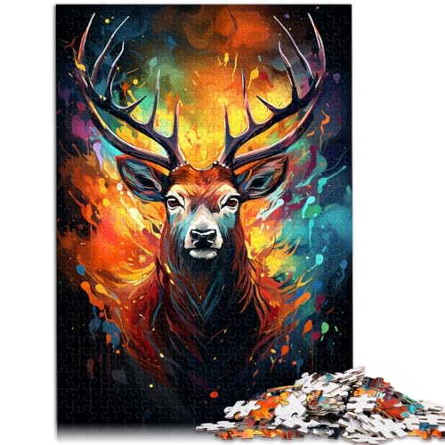 Puzzle 1000 Teile für Erwachsene, Malen, Hirsch, lustige Spiele, ganze Familie, 50 x 75 cm, für Teenager ab 14 Jahren Puzzle 1000 Teile für Erwachsene, Malen, Hirsch, lustige Spiele, ganze Familie, 50 x 75 cm, für Teenager ab 14 Jahren von SYUNFEI