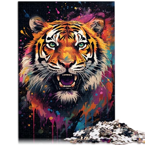 Puzzle für Erwachsene, 1000 Teile, Farbmalerei, Tiger, Lernspiele, Heimdekoration, Puzzle, 14,96 x 20,47 Zoll, Familienspiel, Stressabbau, schwieriges Herausforderungspuzzle Puzzle für Erwachsene, 1000 Teile, Farbmalerei, Tiger, Lernspiele, Heimdekoration, Puzzle, 14,96 x 20,47 Zoll, Familienspiel, Stressabbau, schwieriges Herausforderungspuzzle von SYUNFEI